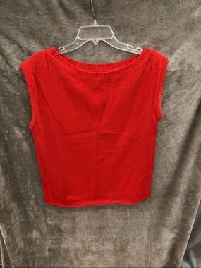 Gilli Red Knit Sleeveless Tank